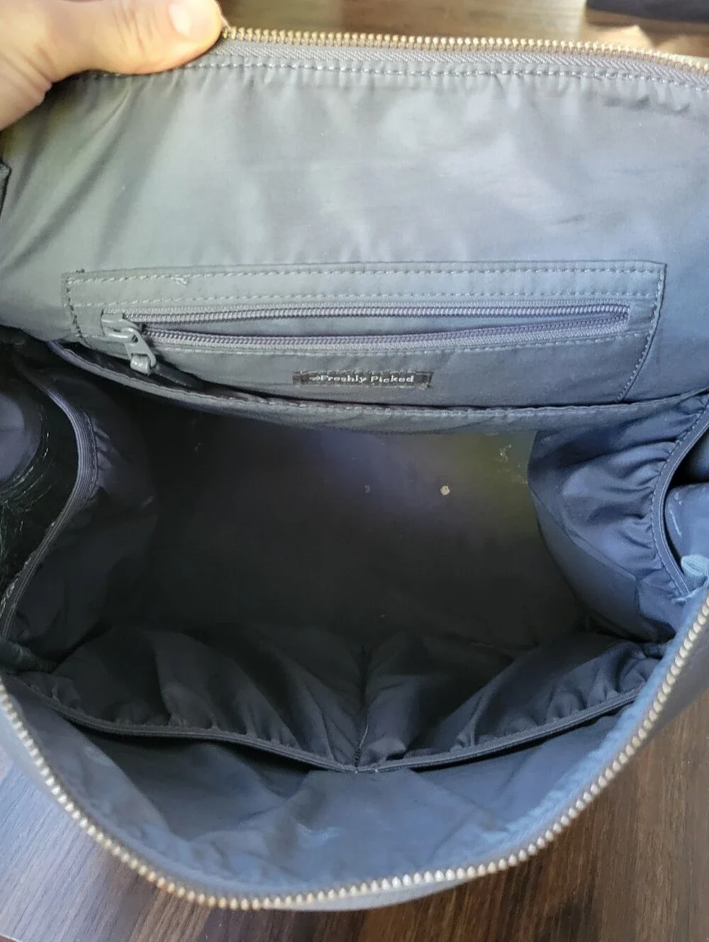 Freshly Picked Gray Vegan Leather Diaper Bag Backpack Adjustable Minimalist